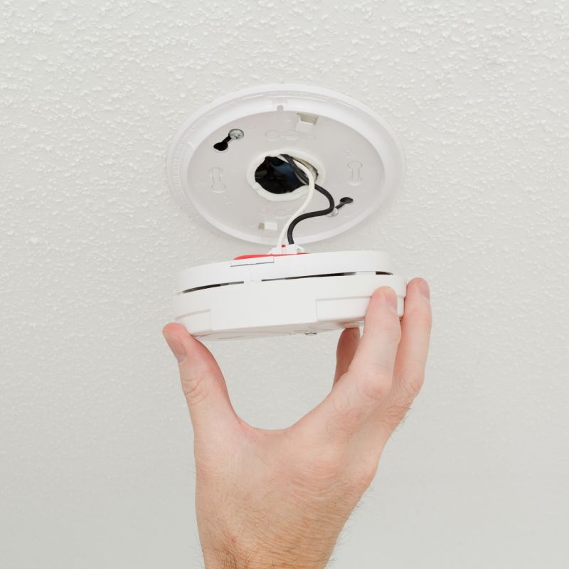 Completed Smoke Detector Installation in a Home